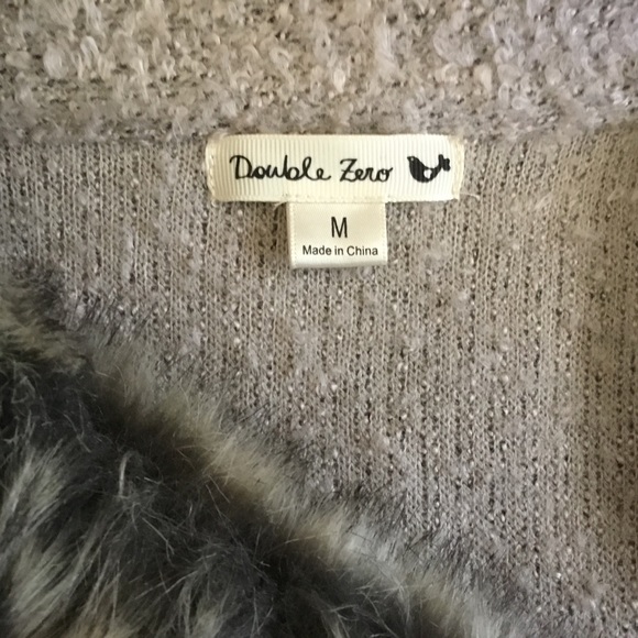 Double Zero fur-collared boucle knit cardigan - Picture 11 of 12